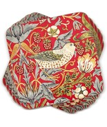 Pimpernel Morris and Co Strawberry Thief Red Cork-Backed Coasters - Set ... - £21.62 GBP