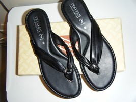 Italian Shoemakers BLACK VIVIENNE WEDGE Sandal Size 8 New With box #4000b - £17.69 GBP