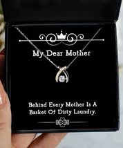 Love Mother Wishbone Dancing Necklace, Behind Every Mother is A Basket of Dirty  - £39.80 GBP