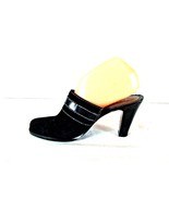 Axcess Black Suede Leather Mules Clogs Heels Women&#39;s 8 M (SW16)  - £17.52 GBP