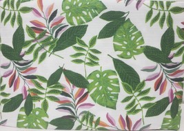 Vinyl Flannel Back Tablecloth, 52&quot; X 70&quot; Oblong, Summer Tropical Leaves, Mspci - £11.89 GBP