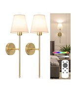 Battery Operated Wall Sconces Set of 2,Gold Rechargeable Wall Light 5200mAh - $34.64