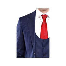Men 3pc European Vested Suit WESSI by J.VALINTIN Extra Slim Fit JV12 Navy blue image 2