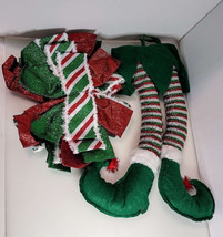 2 pc Christmas Tree Decor Christmas Home Decor Elf Feet large bow Orname... - $12.11