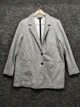 Torrid Studio Double Knit Boyfriend Blazer Women Plus 2 Gray Two Button - £22.19 GBP