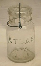 Hazel Atlas E-Z Seal Clear Glass Canning Jar 1 Qt. Wire Bail &amp; Glass Lid... - £18.17 GBP