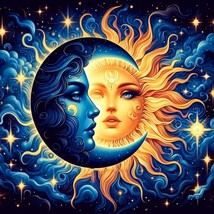 Sun and Moon Diamond Art Painting Kits for Adults-Round Full Drill Diamond  - $23.77