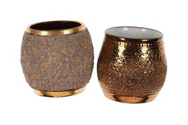 2 c1870 British Copper Lustre Match holders with rough exteriors for str... - £63.71 GBP