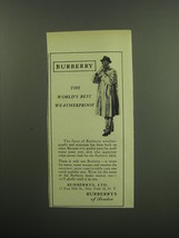 1949 Burberry Overcoat Ad - Burberry The World's best weatherproof - $18.49