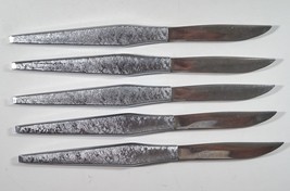 5 Carvel Hall Steak Knives Stainless USA Steel Frosted Handles Sharp 8&quot; - £13.36 GBP