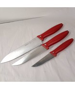 Pirge Pure Line knife set 3 red made in Turkey Paring 48001 Carving Meat... - $28.47 CAD