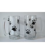 Paw Print Beer Mug with Handle 24 oz - Jumbo, Heavy, Drinking Glass, Spo... - $32.57 CAD