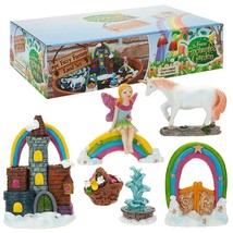 Secret Fairy 6pc Garden Accessories Pc Unicorn Fantasy Land Castle Set Out - £13.82 GBP