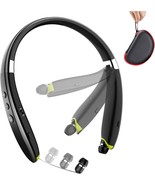 Bluetooth Headphones Upgraded Wireless Neckband Headset with Retractable... - £52.87 GBP