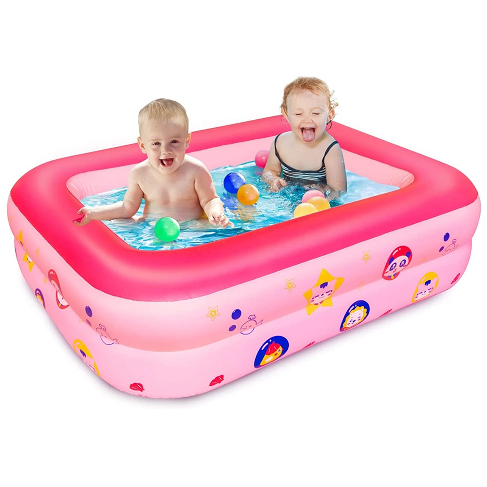 120CM 2/3Layers Kids inflatable Pool Baby Bathtub Outdoor Square Swimming Pool - £40.23 GBP+