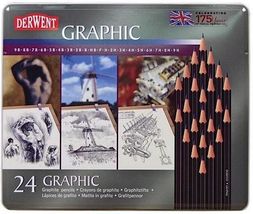 Derwent 24 Graphic Graphite Pencils Tin Set - £25.85 GBP
