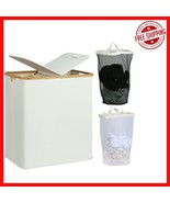 Chic Beige 2-Section Laundry Hamper with Bamboo Handles - 140 Liter Capa... - $1,064.44 MXN