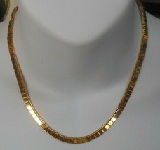Vintage Signed Monet Smooth Flat Chain Collar Necklace 16.5&quot; - £42.71 GBP