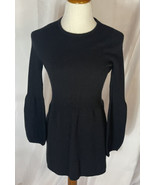 Rani Arabella Cashmere Crew Neck Long Sleeve Tunic Black Sweater Dress S... - £55.13 GBP