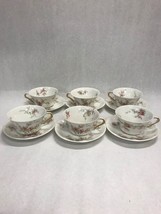 6 Theodore Haviland Limoges France Vintage Tea Cup Saucer Patent Applied For - £80.71 GBP