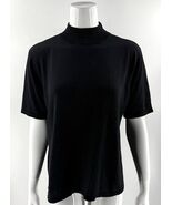 Lord Taylor Silk Sweater Plus Size 1X Black Solid Mock Neck Pullover Womens - $546.43 MXN