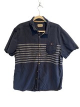JEREMIAH CLOTHING Mens Button Up Shirt Blue Striped Workwear Cotton Pock... - $23.99