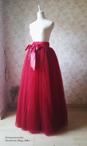 BURGUNDY Maxi Tulle Skirt Women Custom Plus Size Tulle Skirt for Wedding image 4