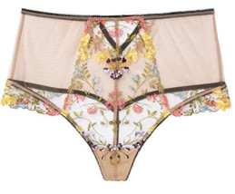Victoria&#39;s Secret Dream Angels Floral Embroidery High Waist Thong Panty ... - £14.48 GBP