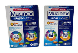 Mucinex Fast-Max Day Cold &amp; Flu &amp; Night Cold &amp; Flu 24 gels Exp 8/2024 Pa... - $16.82