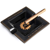 Klaro Square Medium Black and Gold Inlay Ceramic Ashtray, 7.5 in Free Sh... - £22.80 GBP