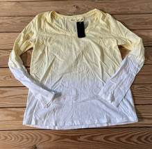Candace Cameron bure NWOT Women’s ocean dipped long sleeve t shirt XS yellow R6 - £11.23 GBP