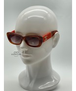 CHANEL CH5514-C 622/S6 Polished Red Tweed Gold CC Logo Sunglasses NWT w/ Case - $308.75