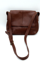 Leather Company by Liz Claiborne Brown Purse Pocketed Adjustable Buckle ... - $32.66