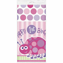 1st Birthday Ladybug Pink Tablecover Tablecloth 54 x 84 - £4.34 GBP