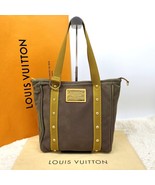 Louis Vuitton Antigua Cabas MM Tote Bag Canvas Handbag Shoulder Brown YB... - $7,078.27 MXN
