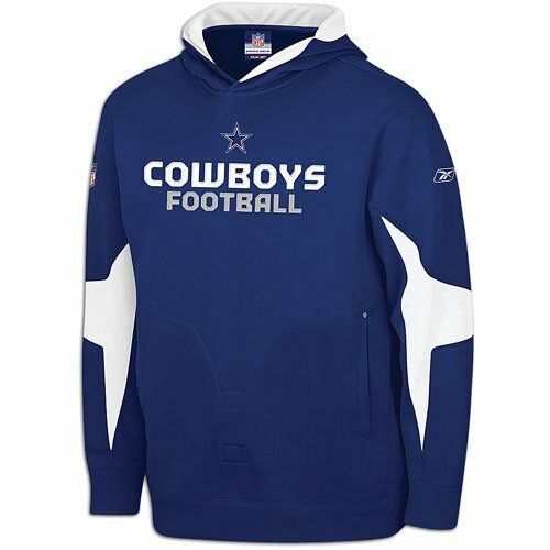 Primary image for Dallas Cowboys  Reebok Explorer Team Sideline Hooded Sweatshirt Navy Medium NWT