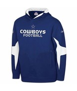 Dallas Cowboys  Reebok Explorer Team Sideline Hooded Sweatshirt Navy Med... - £47.39 GBP