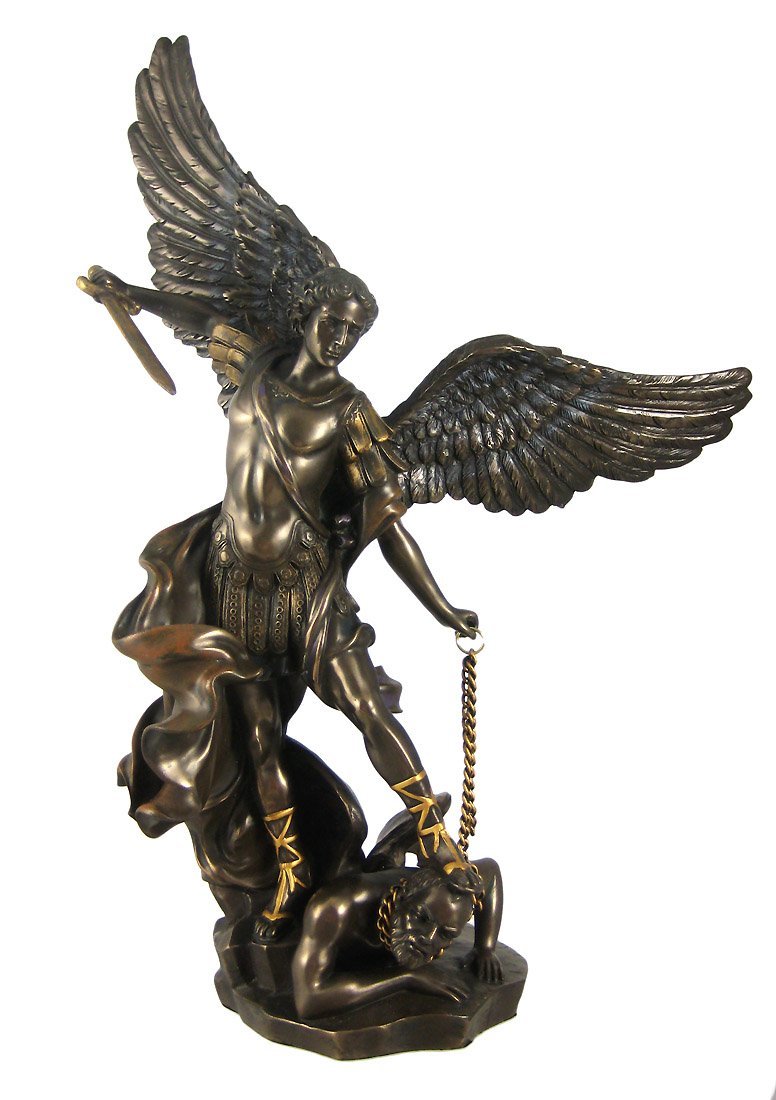 St. Michael The Archangel Bronze Look Statue Saint - $57.99