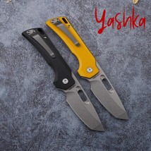 Hunting Knife 14C28N Folding Blade Outdoor Tool Black Yellow Orange Line... - $1,068.60 MXN