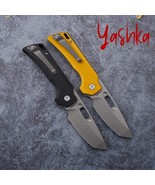 Hunting Knife 14C28N Folding Blade Outdoor Tool Black Yellow Orange Line... - $1,071.98 MXN