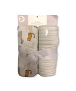 Rene Rofe Baby 2pk Muslin Blankets Animal and Striped - £14.93 GBP