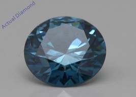 Round Cut Loose Diamond (0.56 Ct,Ocean Blue(Irradiated) Color,SI1 Clarity) - £633.83 GBP
