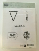 Stampin Up Party This Way Cling Stamps Happy Birthday Party Balloon Bann... - £7.96 GBP