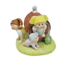VINTAGE 1984 CABBAGE PATCH KIDS PORCELAIN FIGURINE KIDS PLAYING IN DOG H... - $28.50