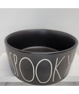 Rae Dunn 6” “SPOOKY” Dog Bowl BLACK Luster Halloween 2021 Online Release - $39.59