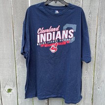 Cleveland Indians Baseball Adult Men 3XL Blue S/S Majestic T-Shirt MLB W... - £15.63 GBP