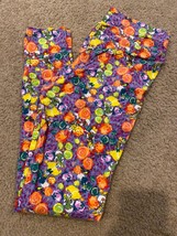NWOT LuLaRoe Disney Leggings OS One Size purple Daisy Duck Floral Tie Dye - £11.90 GBP