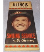 Vintage 1930s  D-X Oil Gas Service Station Road Map Illinois - £7.77 GBP