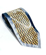 Men&#39;s Il Canto Italian Designer Blue Yellow Geometric 100% silk Tie - Wide - $24.19