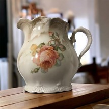 ANTIQUE VINTAGE LEUCHTENBURG GERMANY ROSES FLORAL PORCELAIN PITCHER /JUG - €20,32 EUR